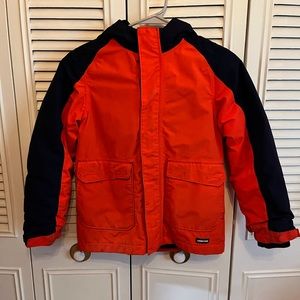 Boys orange and blue squall jacket from Land’s End.